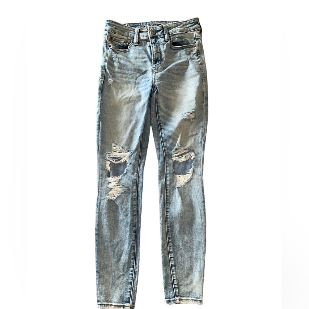American Eagle Next Level Stretch Distressed Hi-Rise Jegging